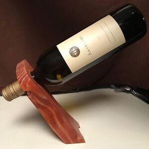 Floating Wooden Wine Bottle Holder Self Balancing Gravity Magic-Handmade